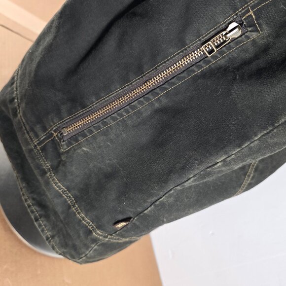 Kuhl Jacket Black FadeVintage Patina Dye Canvas Fleece Burr Lined Zip Men XLarge - Picture 8 of 15